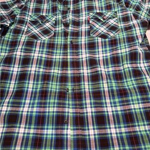 Levi’s men Plaid Button-Up Shirt nwot western, bikercore, XL, Y2K, spring, jeans